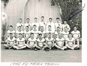 Heylman and the 1944 KU track team