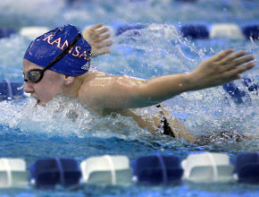 Miller swims in the 200 IM at the Kansas Classic.
