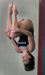 Cash diving at the UNO dual meet