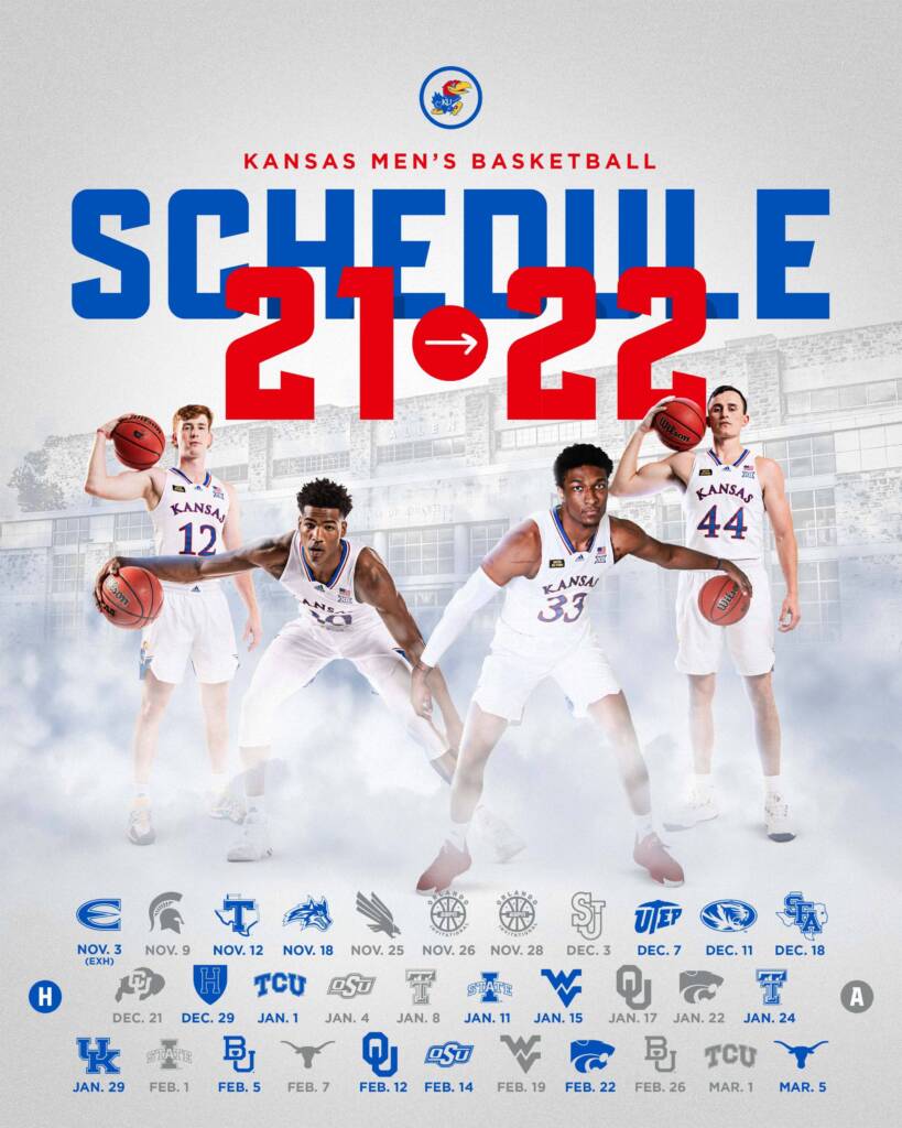 Ku Mens Basketball Schedule 2022 🏀 Kansas To Be Featured On Four Espn Big Mondays In 2021-22 – Kansas  Jayhawks
